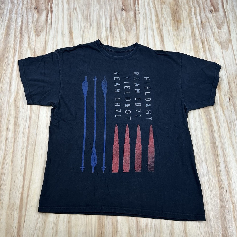 Field & Stream T-Shirt Mens XL Bullet Arrow American Flag Shirt Faded